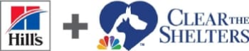 hill's pet nutrition and clear the shelters logos